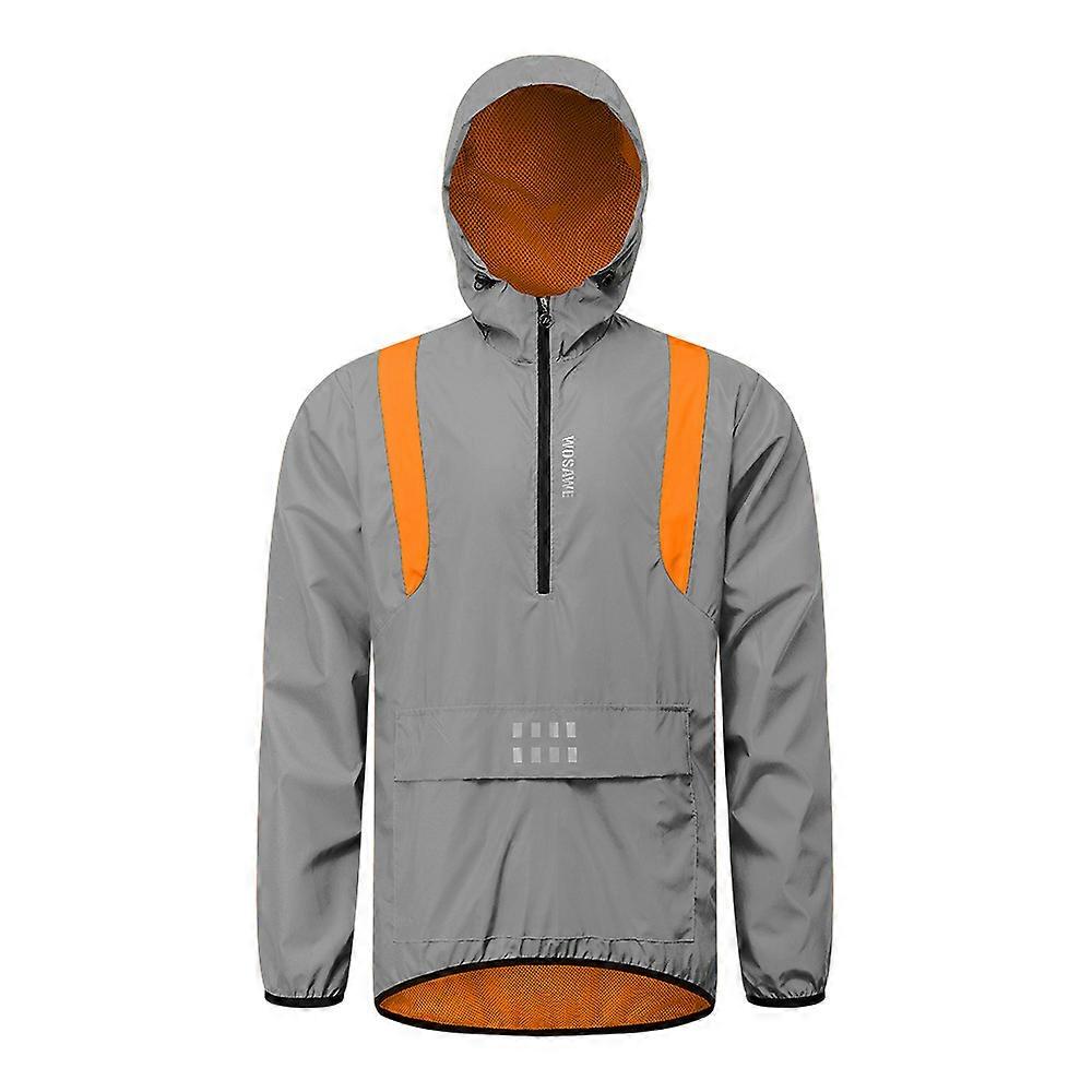 Reflective waterproof hooded windbreaker