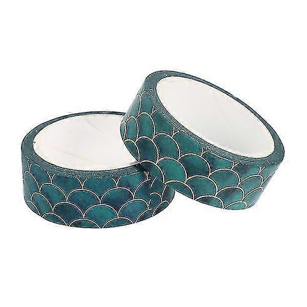 2pcs Fish Scale Pattern Diy Paper Stickers Decorative Tapes (assorted Color)