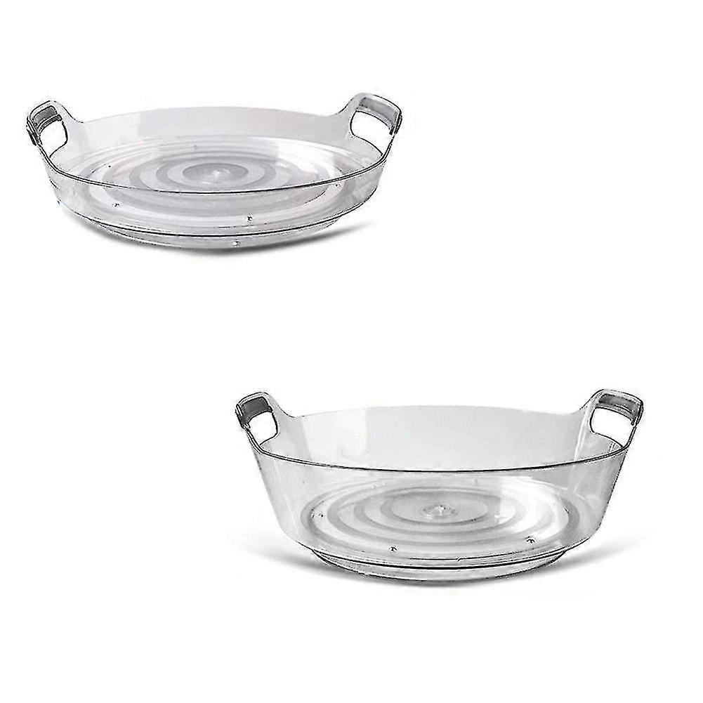 Lazy Susan Turntable Kitchen Organizer With Handle, 2 Pack Non-skip