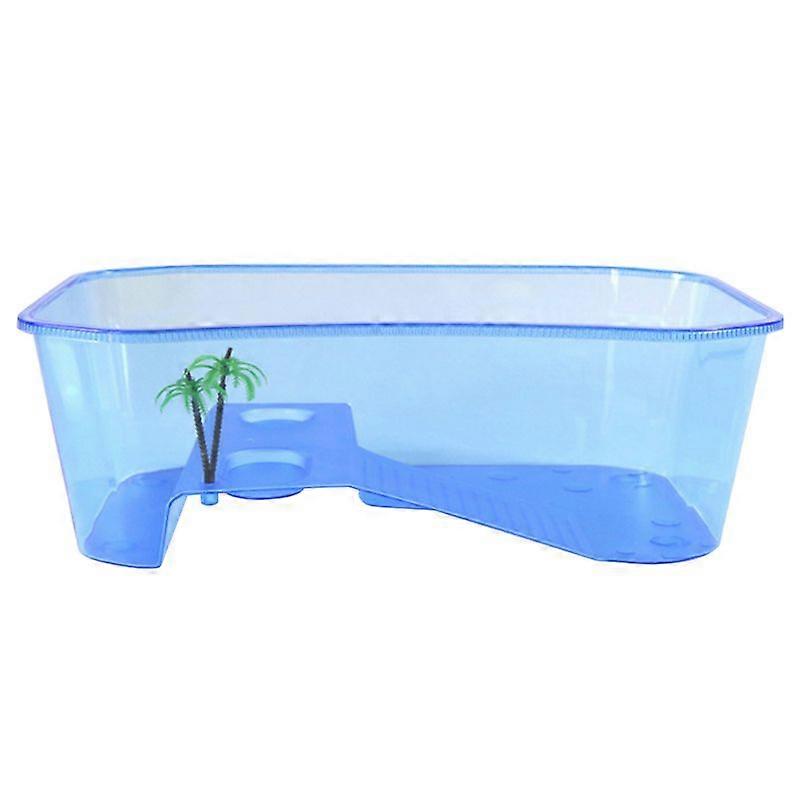 Reptile Habitat Tortoise Food Feeding Box with Ramp Aquarium for Tank Breeding B