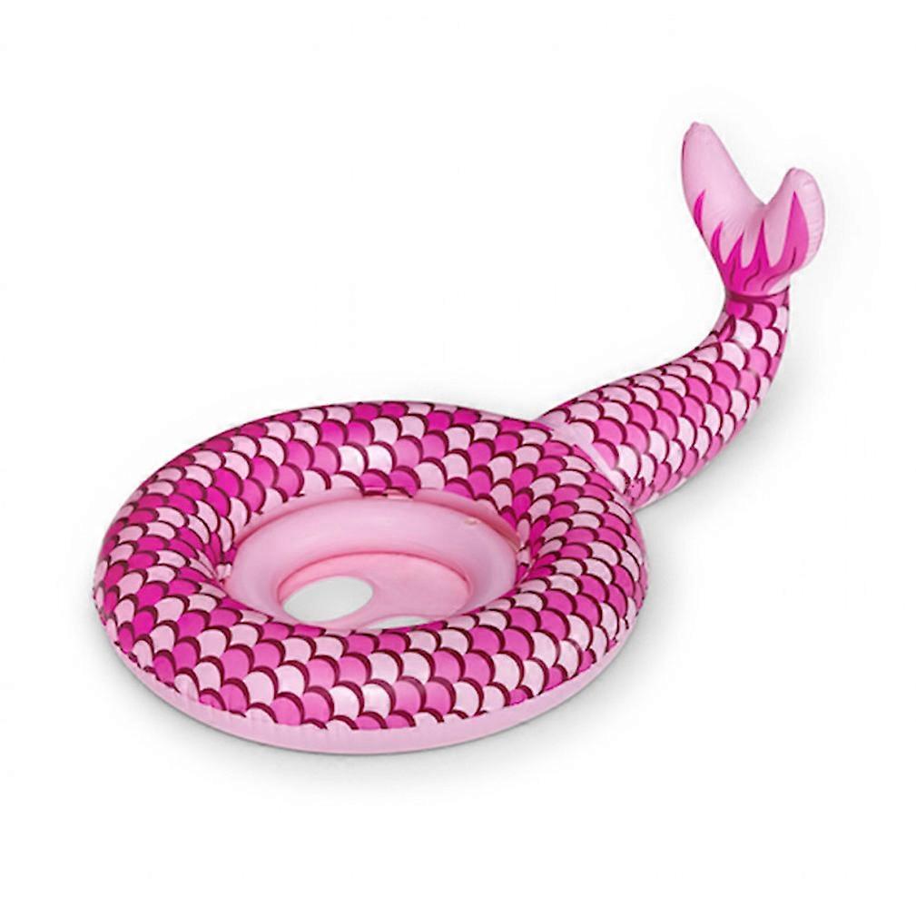 Pink Mermaid Swimming Ring Inflatable Pool Float with Safe Seat
