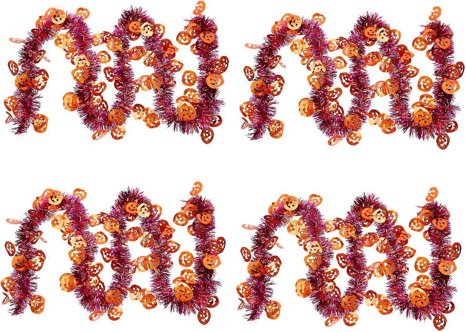 4pcs パンプキン ペンダント ウール トップス 家の装飾 ホーム ブラック デコレーション ブラック トリム ティンセル ガーランド