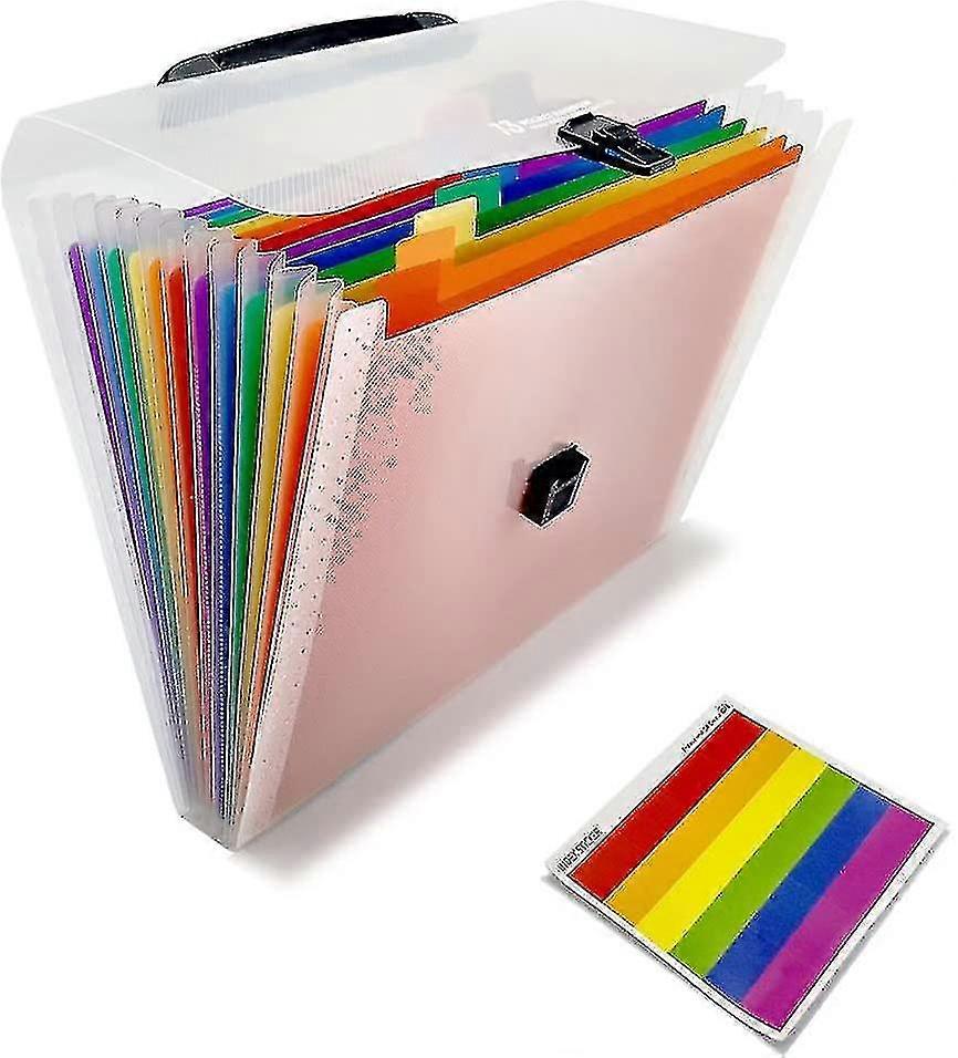 A4 Expandable Folder, Multi-color Scalable Compartment Folder 12 Pockets