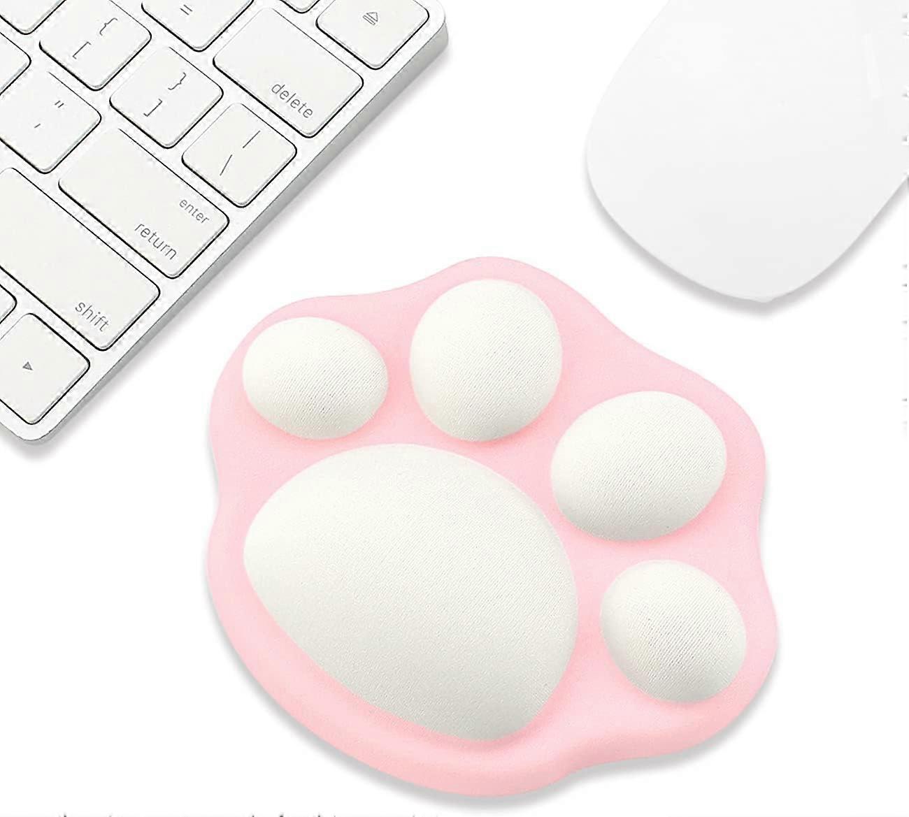 Cute Mouse Wrist Support Pad Cat Paw Pattern, Comfortable Soft Wrist Rest (Light Pink)