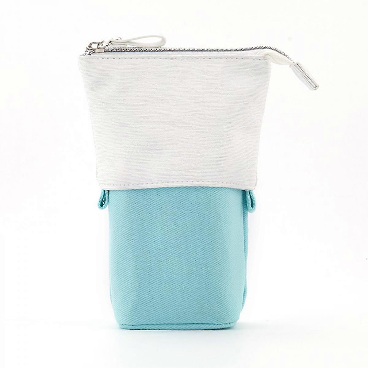 Drop-down wave point pencil case, large capacity canvas, student cute pencil case, variable retractable creative pen holder