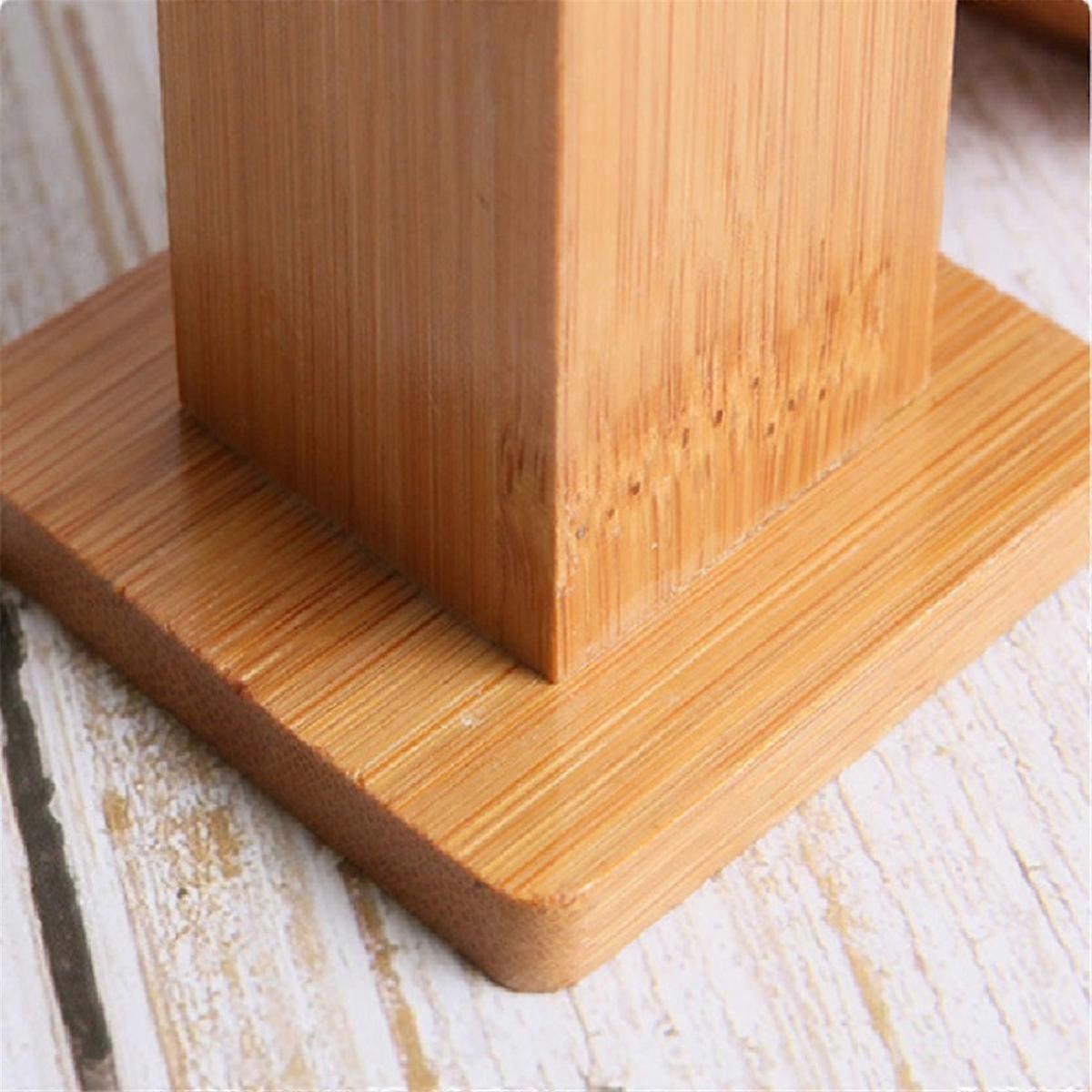 2PCS Bamboo Toothpick Dispenser Toothpick Container Holders Square Round Toothpick Box Decoration for Home Hotel