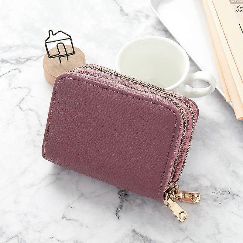 Genuine Leather Rfid Women's Zipper Card Wallet Small Change Wallet Purse For Female Short Wallets With Card Holders Woman Purse