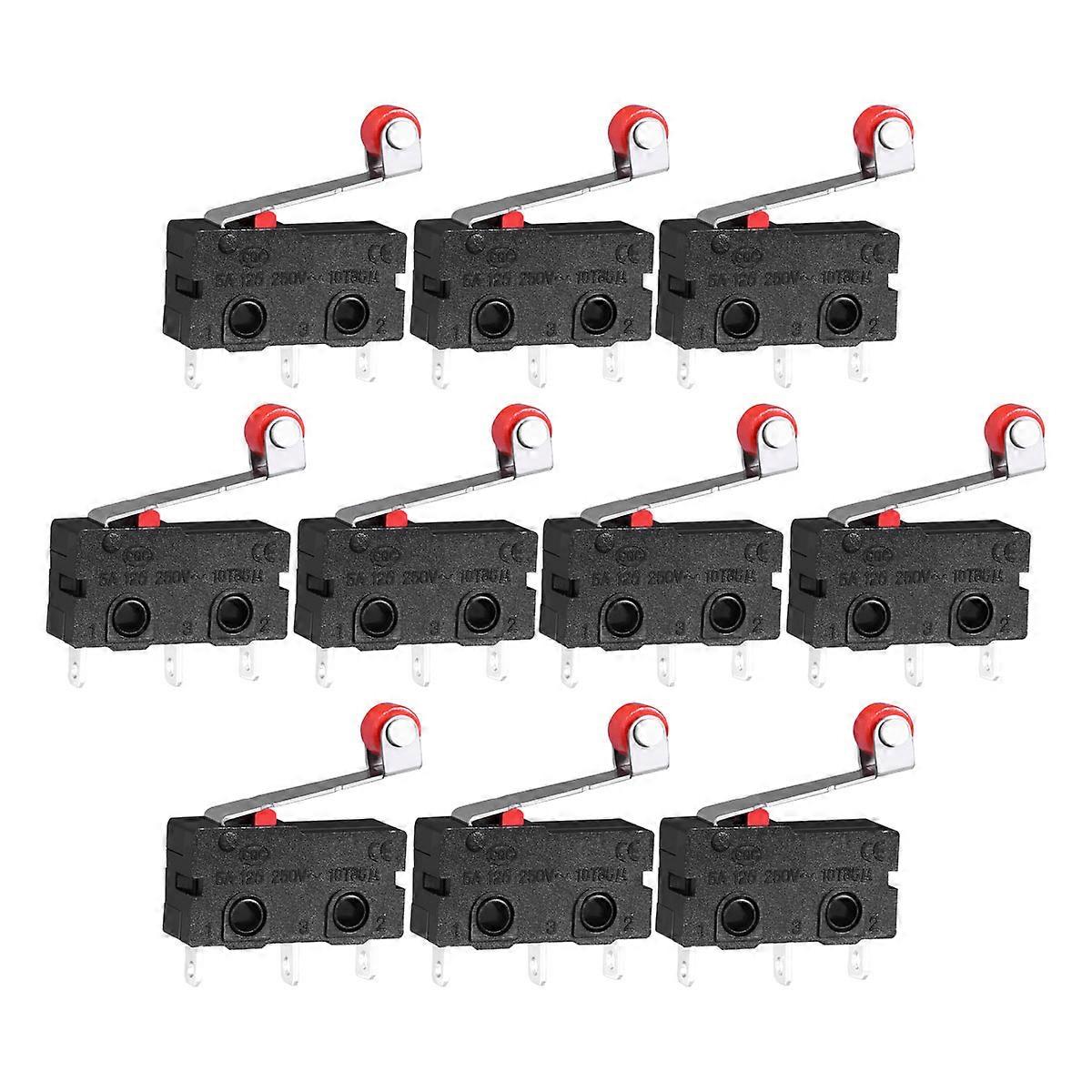 WINOMO 10 PCS Mini Micro Limit Switch Roller Lever Arm SPDT Snap Action Switch