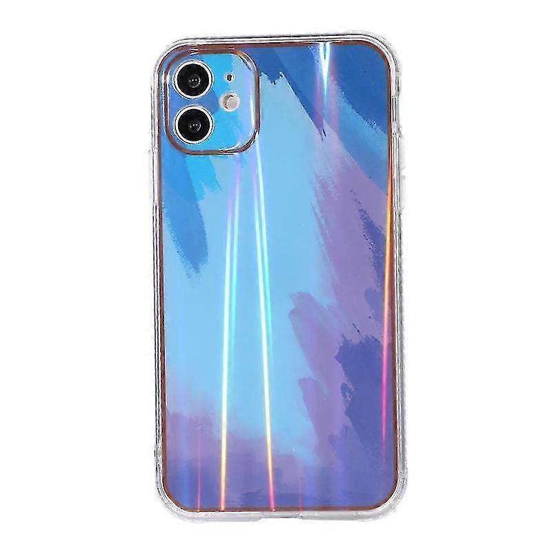For Iphone 11 Pro Imd Rendering Watercolor Aurora Pattern Shockproof Tpu + Pc Protective Case (berry Color)