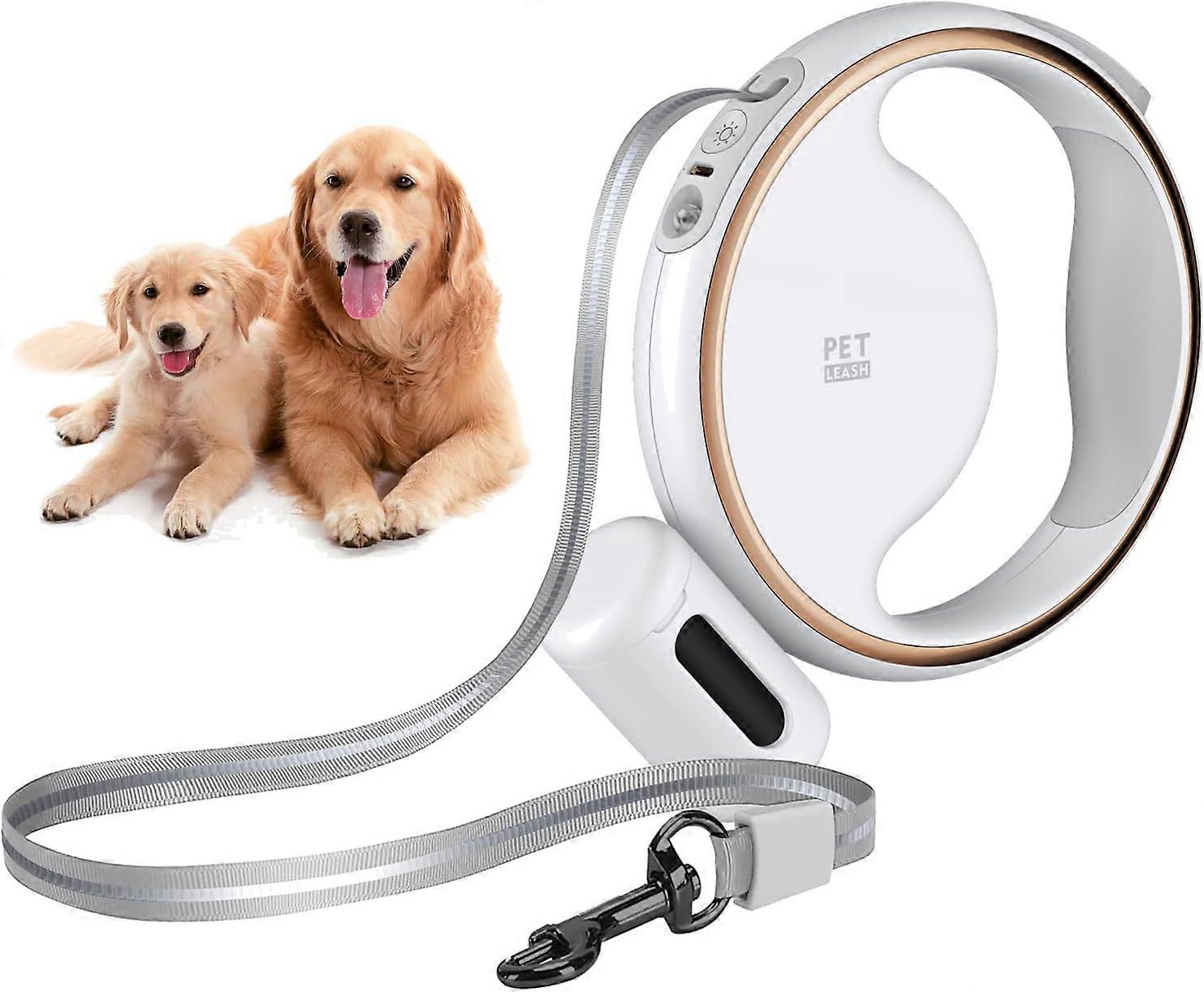 Retractable Dog Leash Heavy Duty Walking Beautiful Leash for Small Medium Dogs up to 110lbs One Button Break Lock 360 Tangle-Free Strong Nylon Cord Tr
