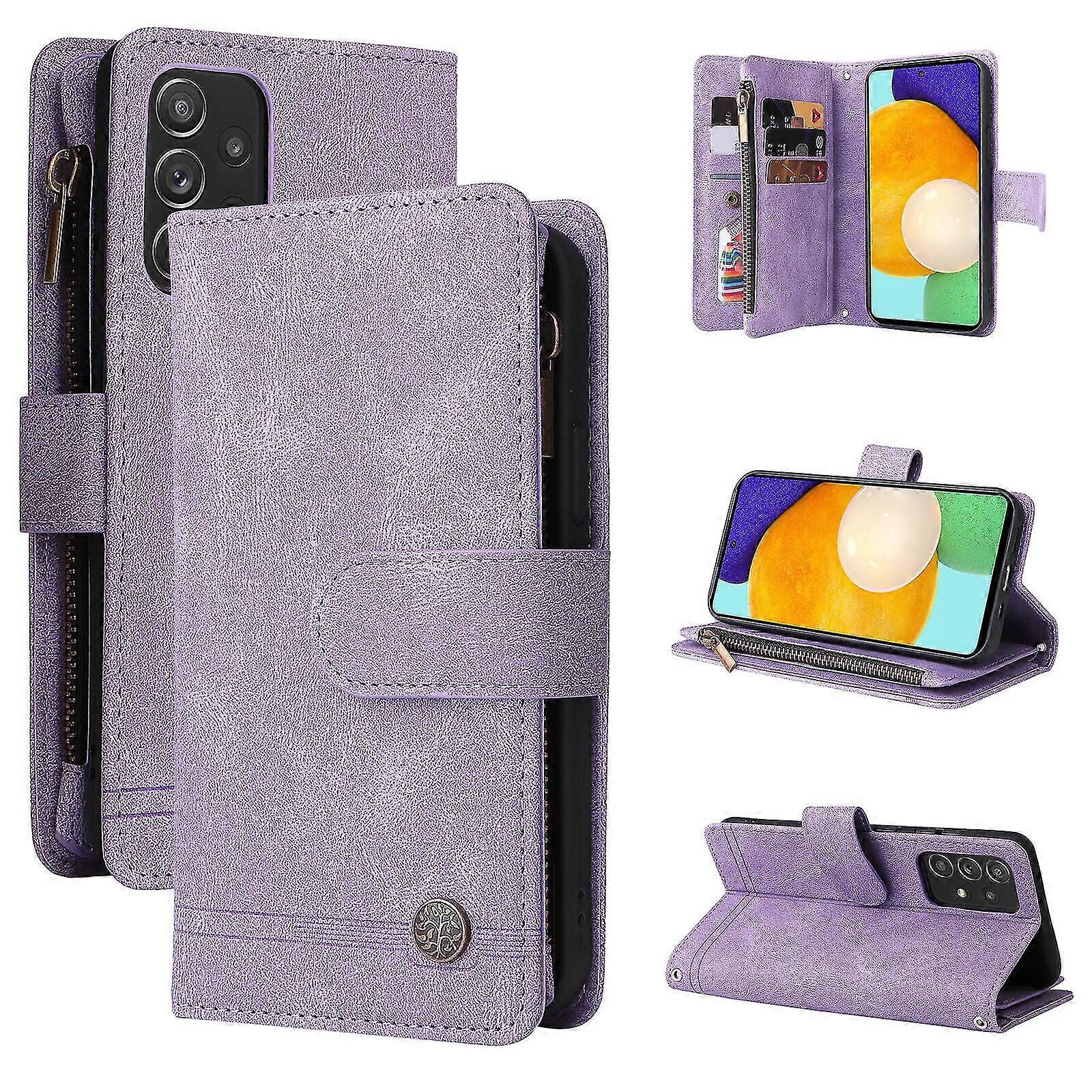 Case For Samsung Galaxy A52s 5g Leather Flip Folio Case With Credit Card Holder Money Pocket Magnetic Buttons Wallet Case Kickstand Shockproof Protect