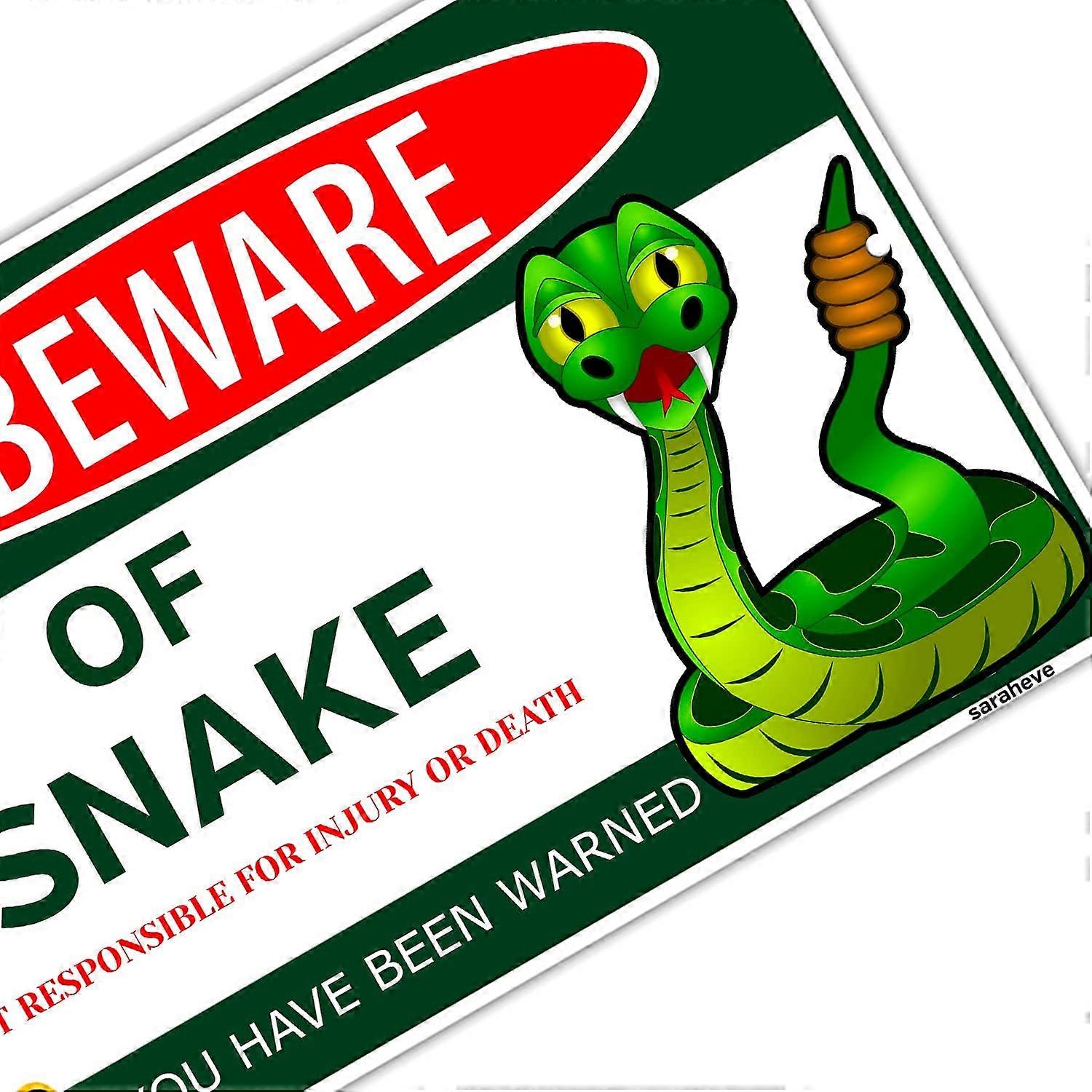 Beware of Snake Metal Tin Sign Funny Snake Sign Gifts for Snake Lovers ...