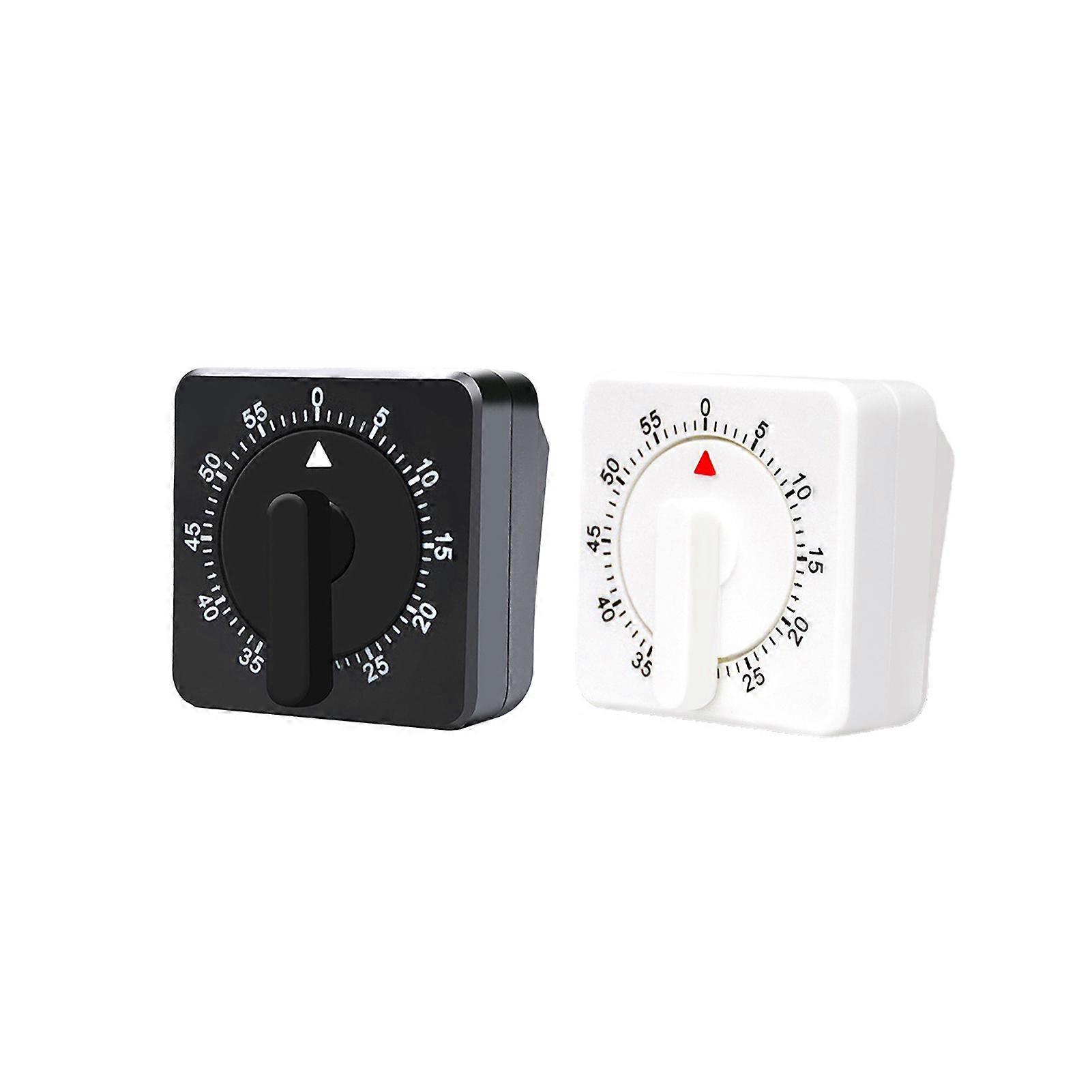 JiKaiX 2Pcs Kitchen Mechanical Timer No Battery Required 60-Minute Visual Square Manual Countdown Cooking Student Study Timer Kitchen Gadgets