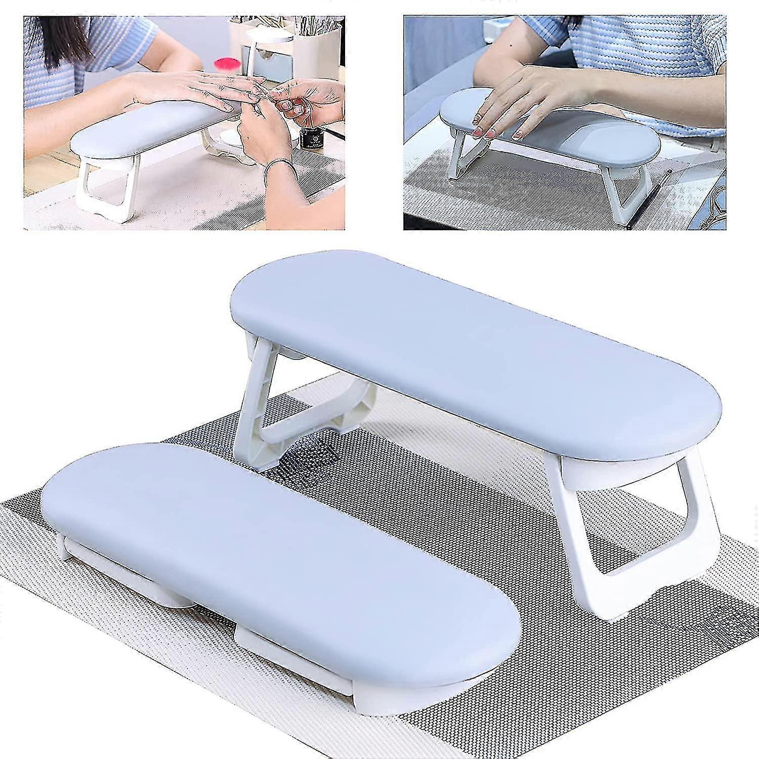 Foldable Nail Arm Rest, Pu Leather Nail Hand Rest For Nails Tech With Table Mat, Soft Hand Rest Stand For Acrylic Nail
