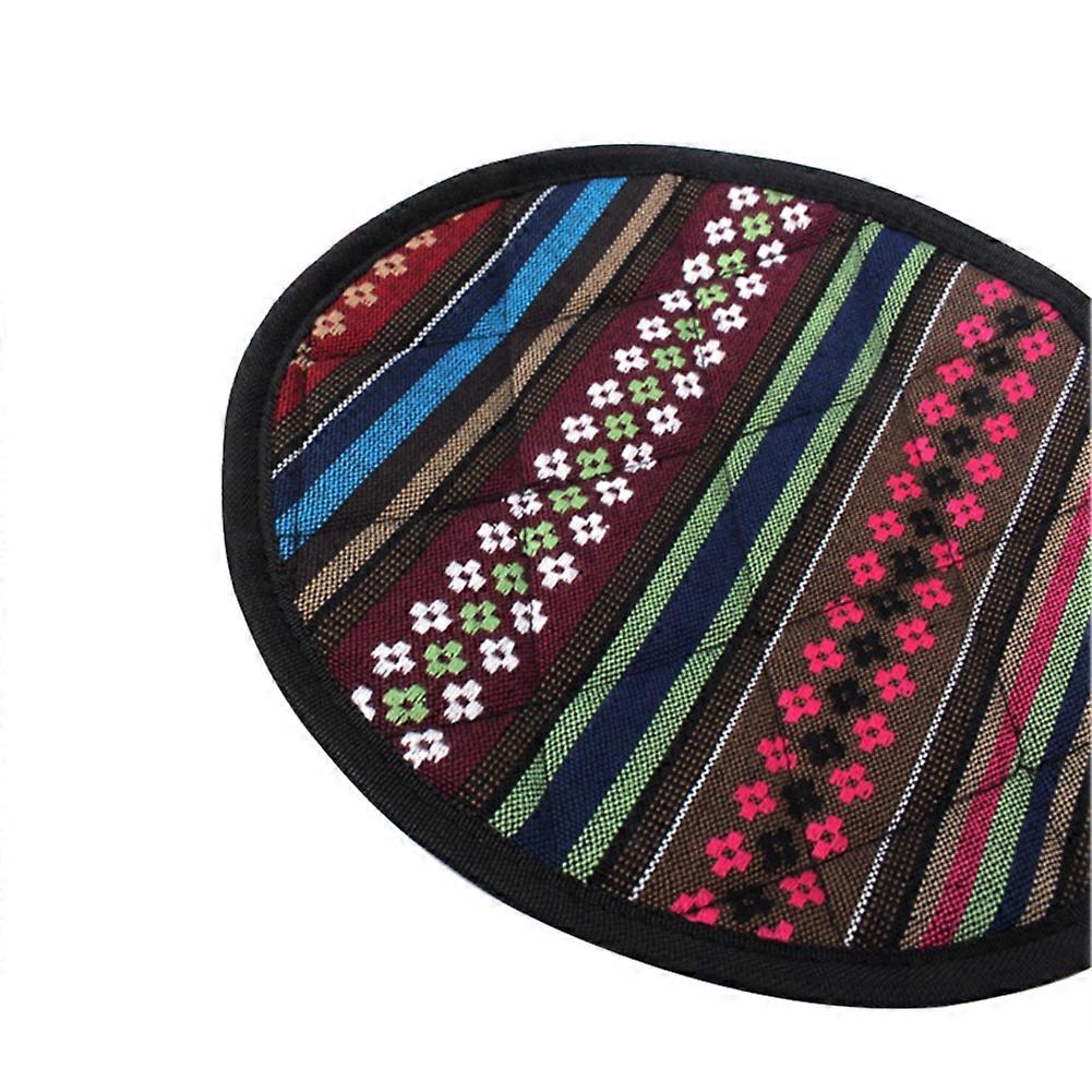 1 Pc Random Color Style Ethnic Round Heat Resistant Pot Holder Non-Slip Mat