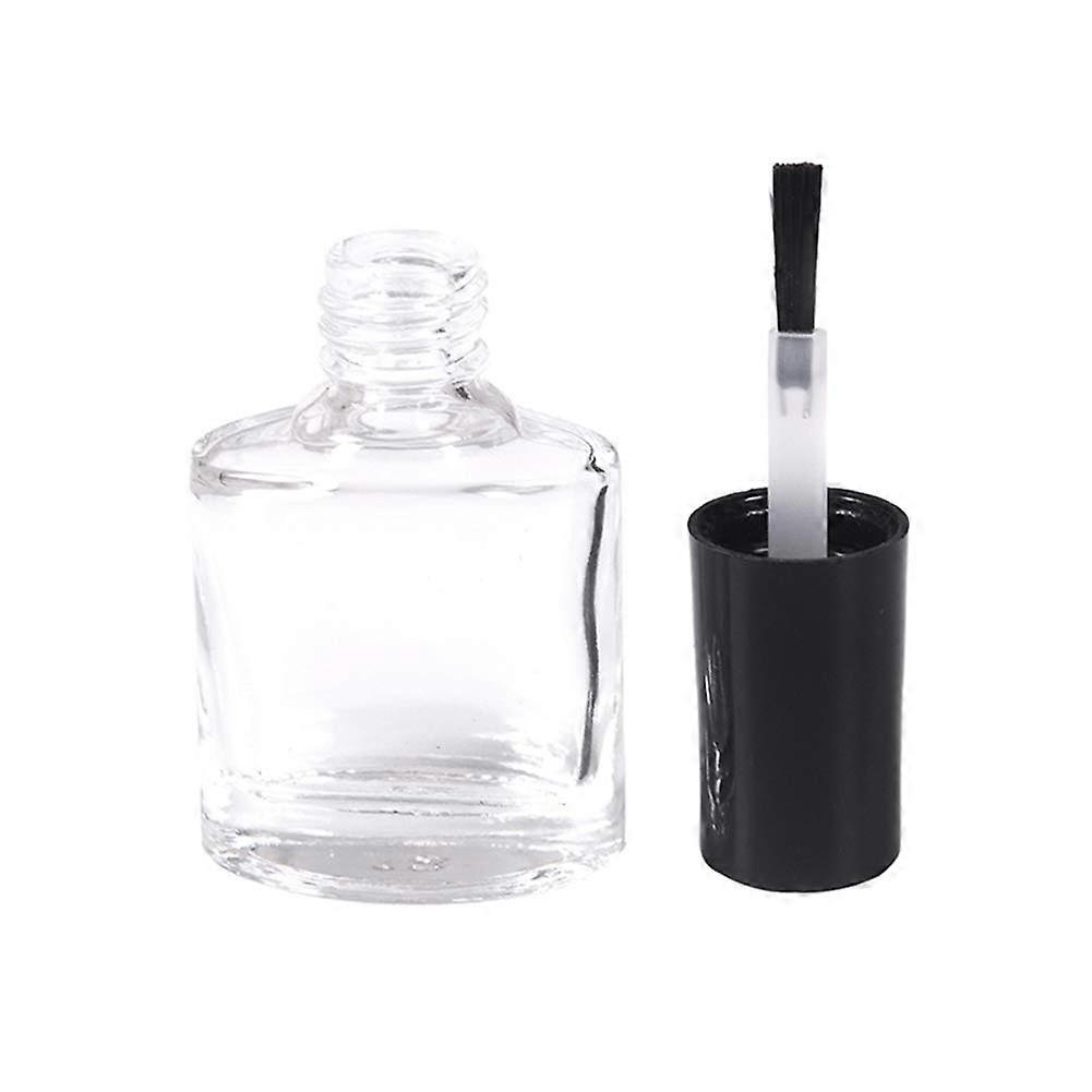 5 Pcs 10ml Clear Glass Empty Nail Polish Bottle, Reusable, with Lid Brush