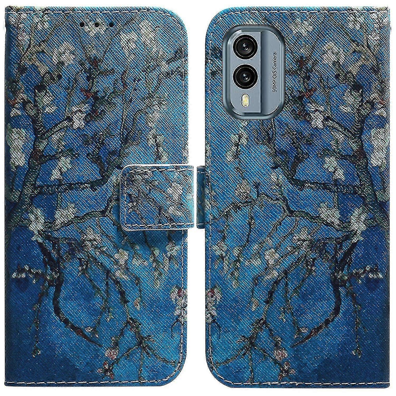 For Nokia X30 5g Pattern Printing Phone Cover Pu Leather Wallet Stand Shockproof Case With Strap