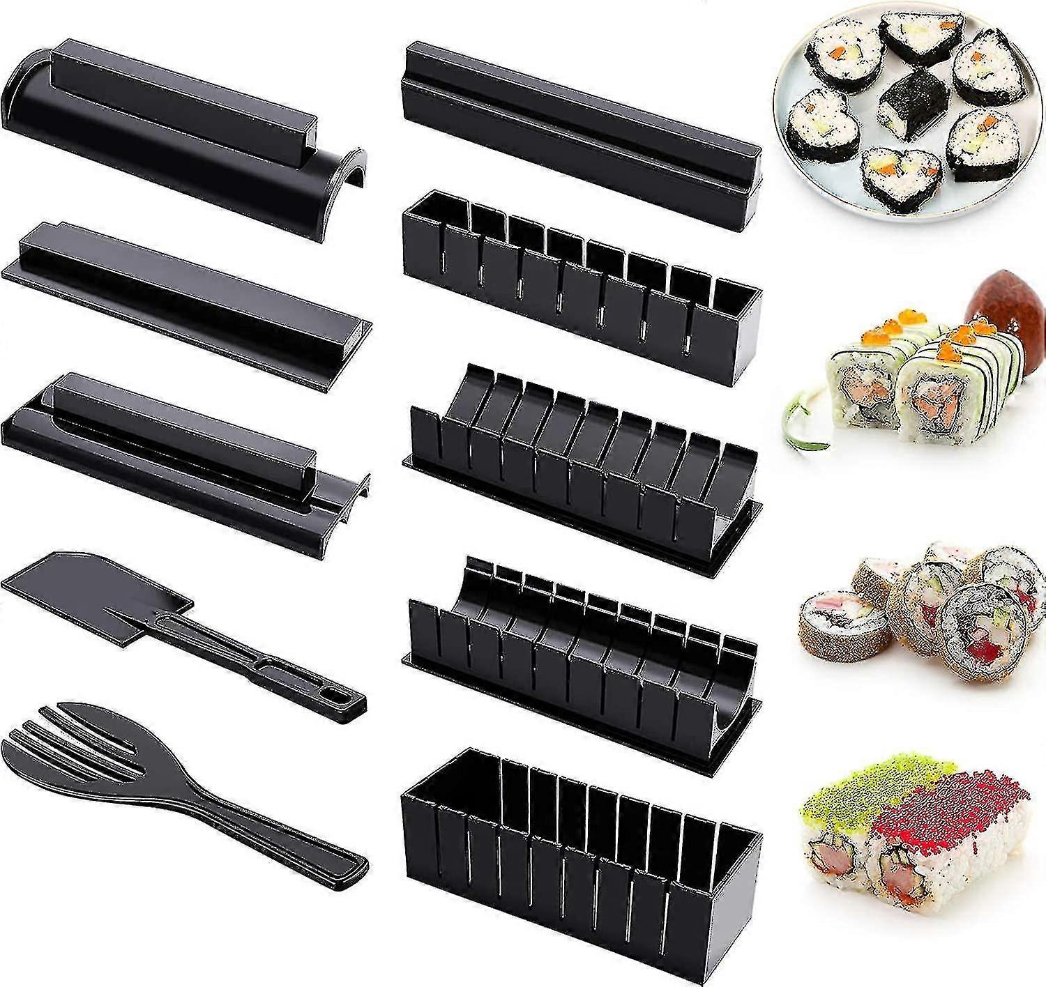 yougangsushi Making Kit For Beginners,10 Pieces Plastic Sushi Maker Tool