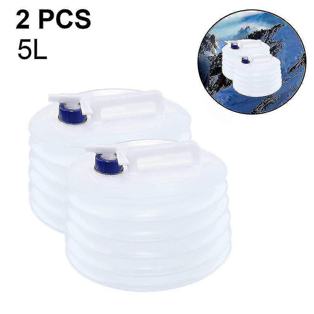 2pcs 5l Collapsible Container, Portable With Tap For Cam