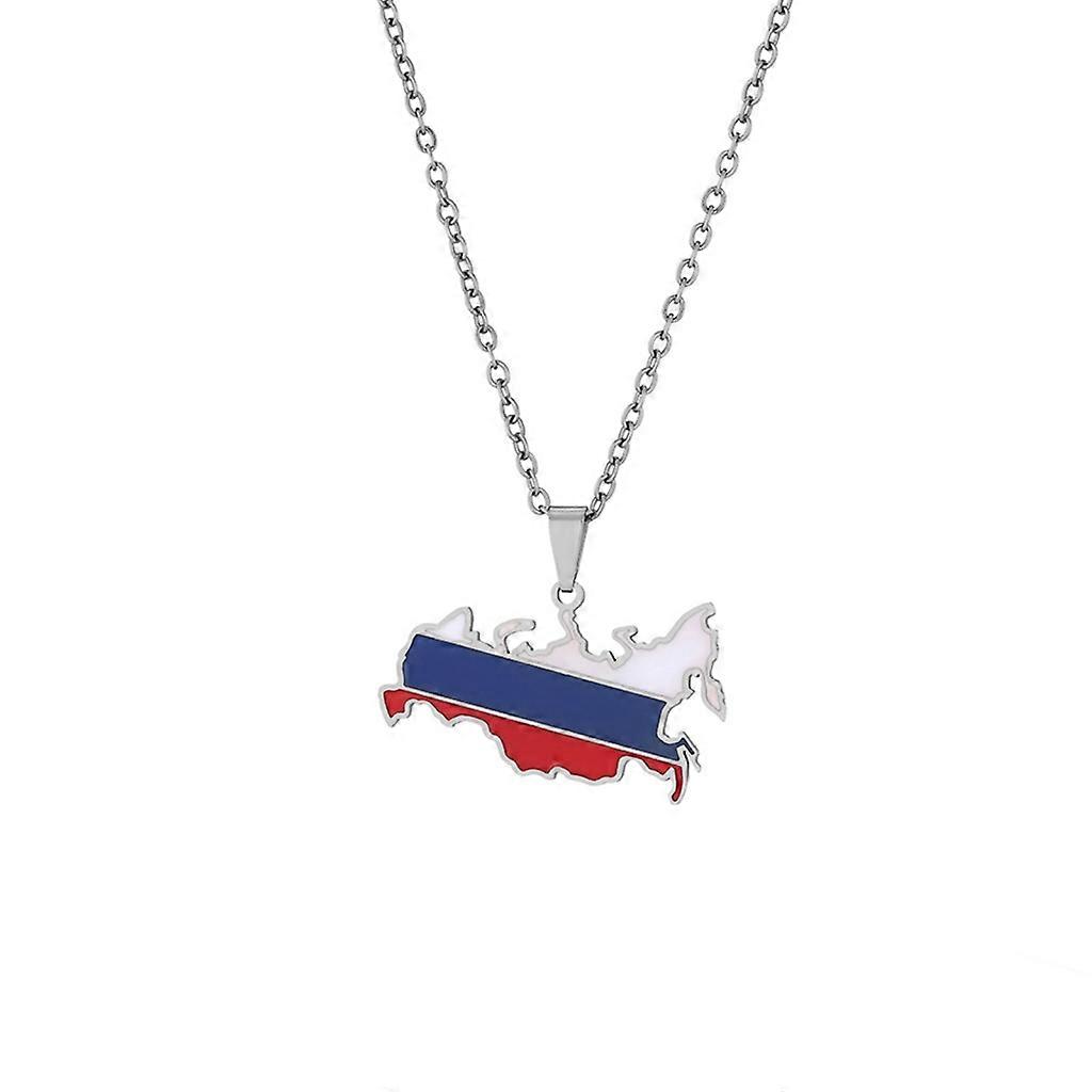  Russie Carte Collier Russie Collier Inox Russie Pendentif