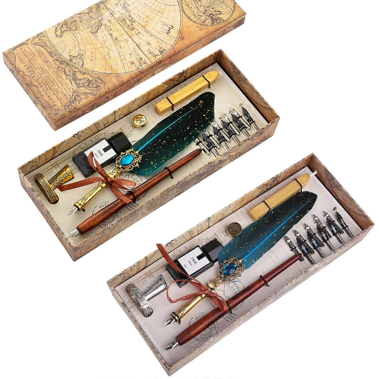 Retro Dip Pen Set with 2 Dip Pens for Ideal for Beginner Gothic Calligraphy Prac