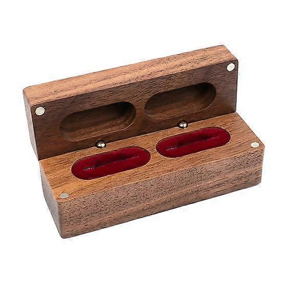Ring Box Wooden Ring Holder Box Soft Lining Double Ring Storage Case for Proposal Engagement Wedding