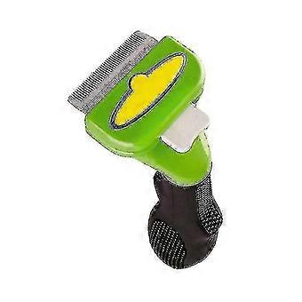 Komfortables Haustier Haarentfernung Kamm Katzen Hundepflege Kamm Welpe Kätzchen Haarausfall Trimmer Kamm1pc-grün
