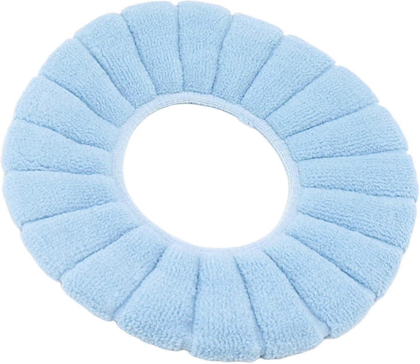 2pcs housse de siège de toilette épaisse douce pour salle de bain, remplacement confortable du coussin de siège de toilette, lavable, réutilisable et antidérapant (bleu)