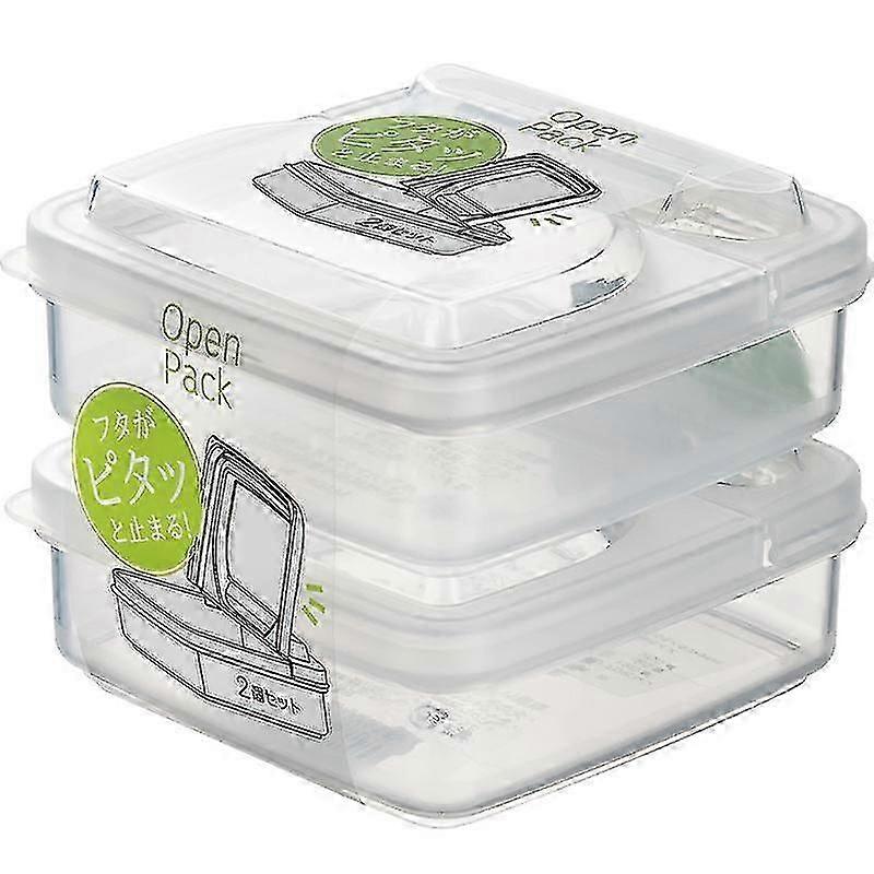 2 Pieces Of Japanese Cheese Slice Storage Box Refrigerator With Onion Ginger Garlic Fruit Preservation Box Flip Cover Butter Block Sub-packaging Box