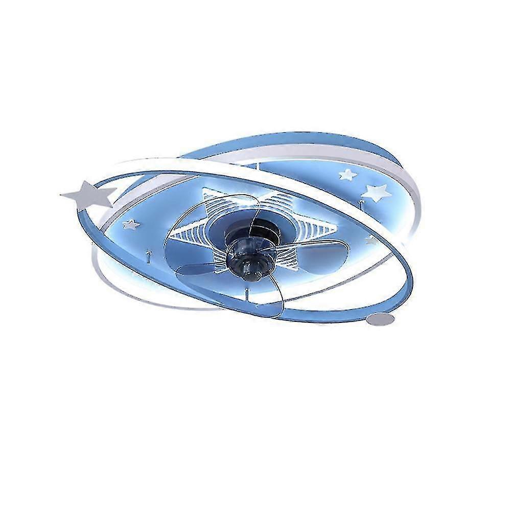 55cm Ceiling Fan Light 220v Three-tone Light Led57w Blue