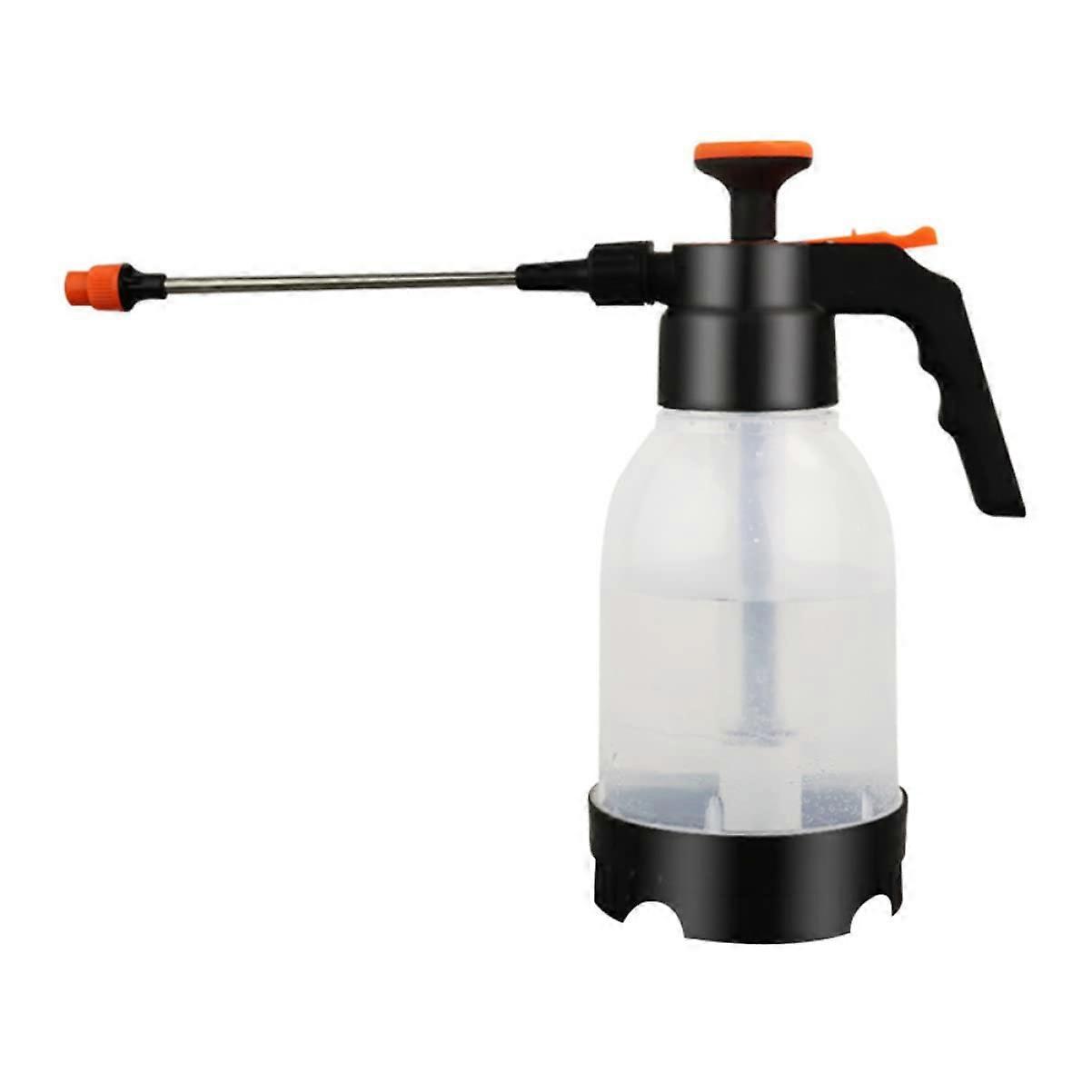 Watering Can 1-Gallon, Clear Ergonomic Handheld Sprayer With Valve, Pressurized Nozzle, Plant Extension For Gardening