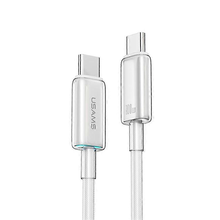 USAMS Cloud Series US-SJ660 1.2m Type-C to Type-C PD 100W Fast Charging Cable with Indicator Light