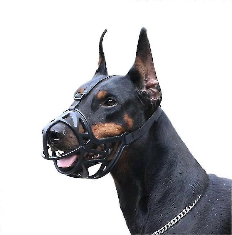 DLM Dog Muzzle Patented Humane Design,Breathable,Adjustable,Padded,Training Muzzle Medium-sized Dogs,Prevents Biting,Dog can Pant Drin