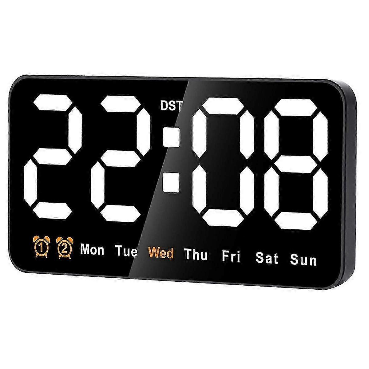 Digital Wall Clock, 9Inch LED Digital Clock Large Display with 12/24H, Big Digits,Small Silent Wall