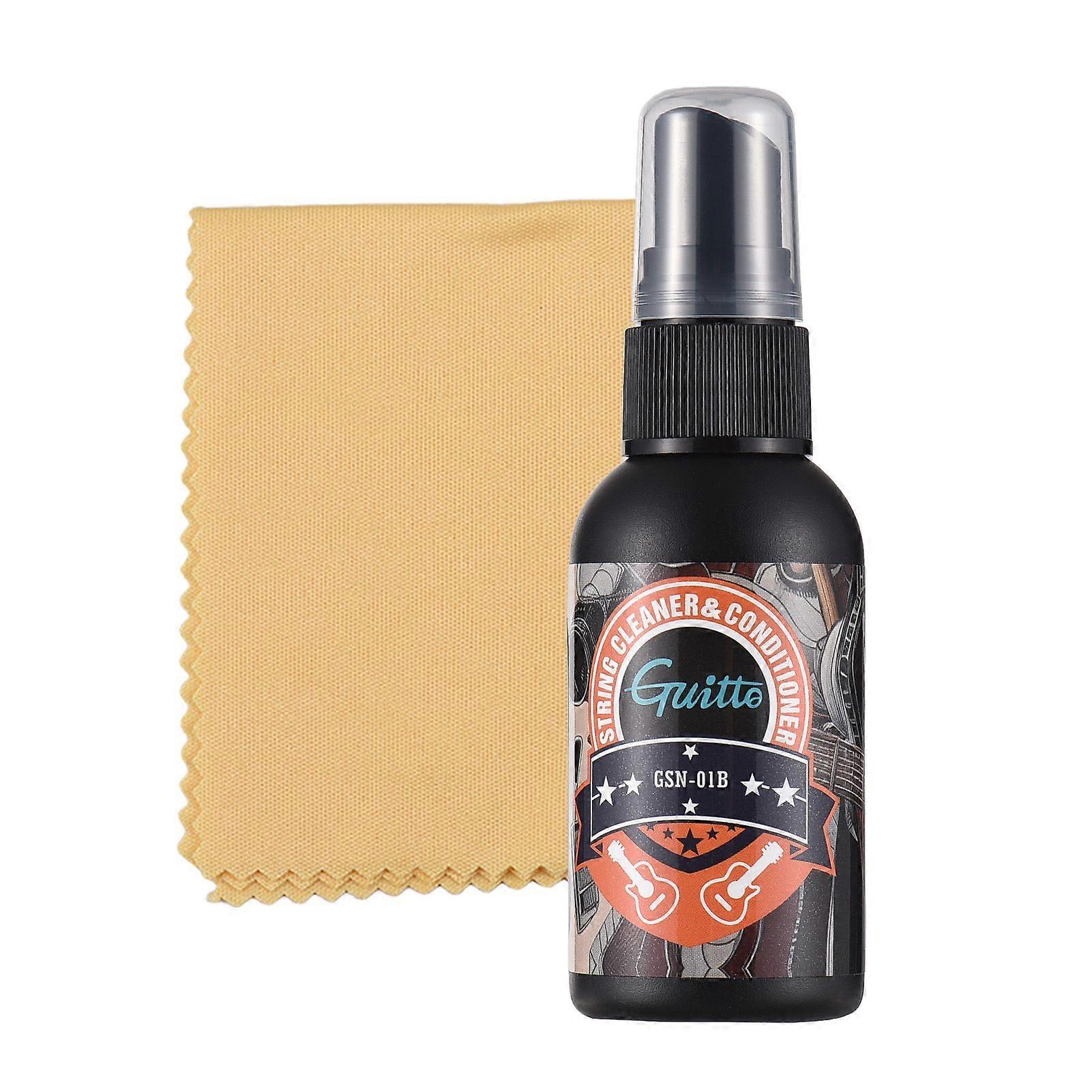 GUITTO Guitar Cleaning Care Kit 50ml String Anti-rust Care Oil with Cleaning Cloth for Guitar Cleaning Maintenance Tool Acoustic/Classical/Electric Gu