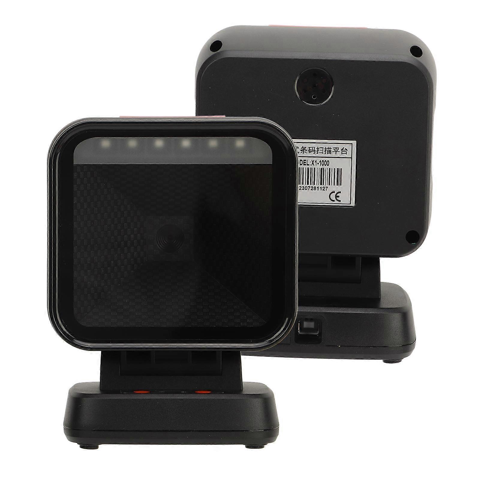 Desktop Barcode Scanner High Scanning Speed Large Window 1D 2D Barcode Reader for Supermarkets Retail Stores 