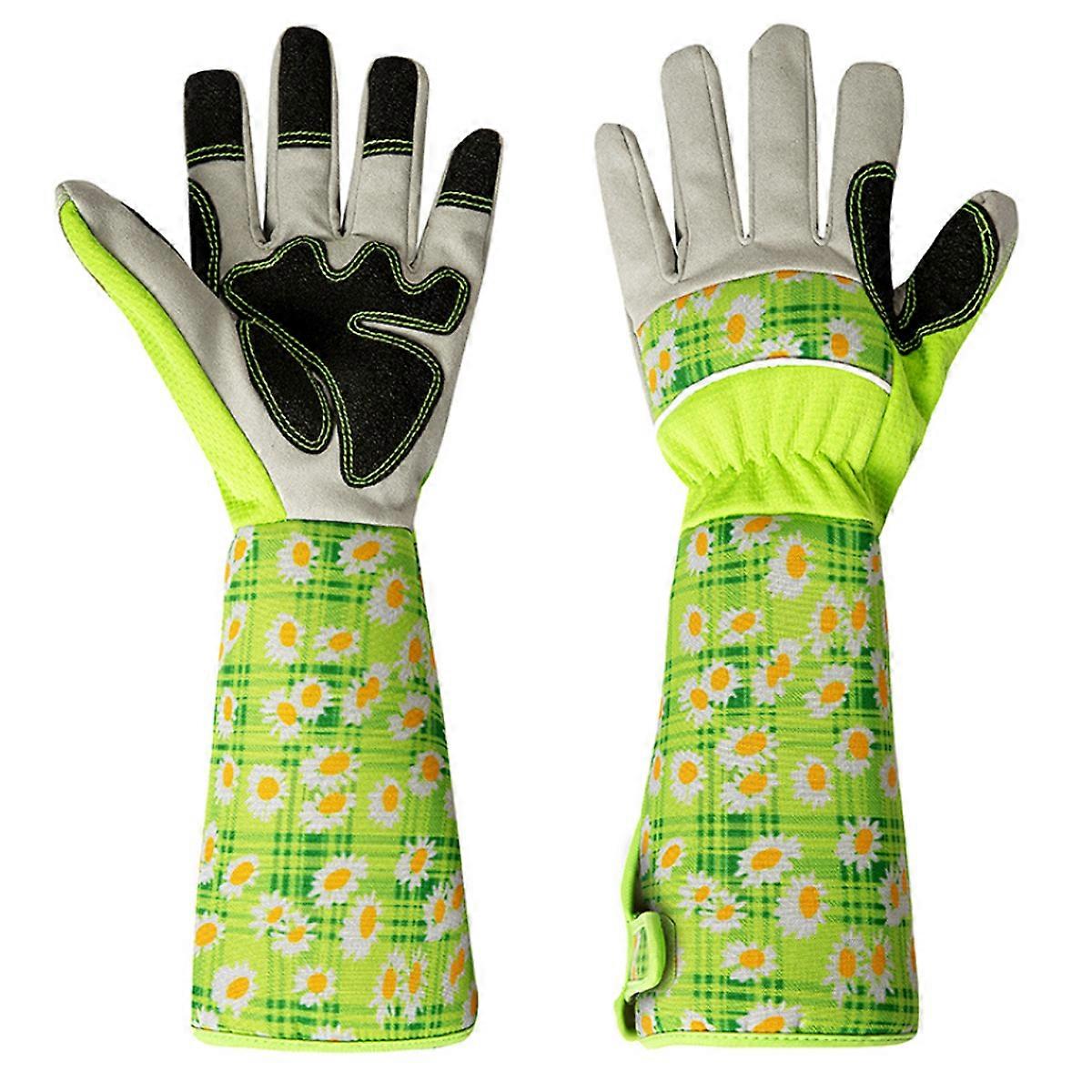 Polyesterikeinonahka samettipuutarhakäsineet, erittäin pitkä kyynärvarren suoja, ergonomisesti suunniteltu parempaan pitoon, piikinkestävä, joustava ja