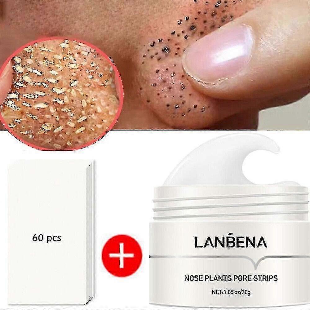 Lanbena Blackhead Remover קרם רצועות נקבוביות אקנה אקנה ניקוי עמוק לקלף את המסכה tw