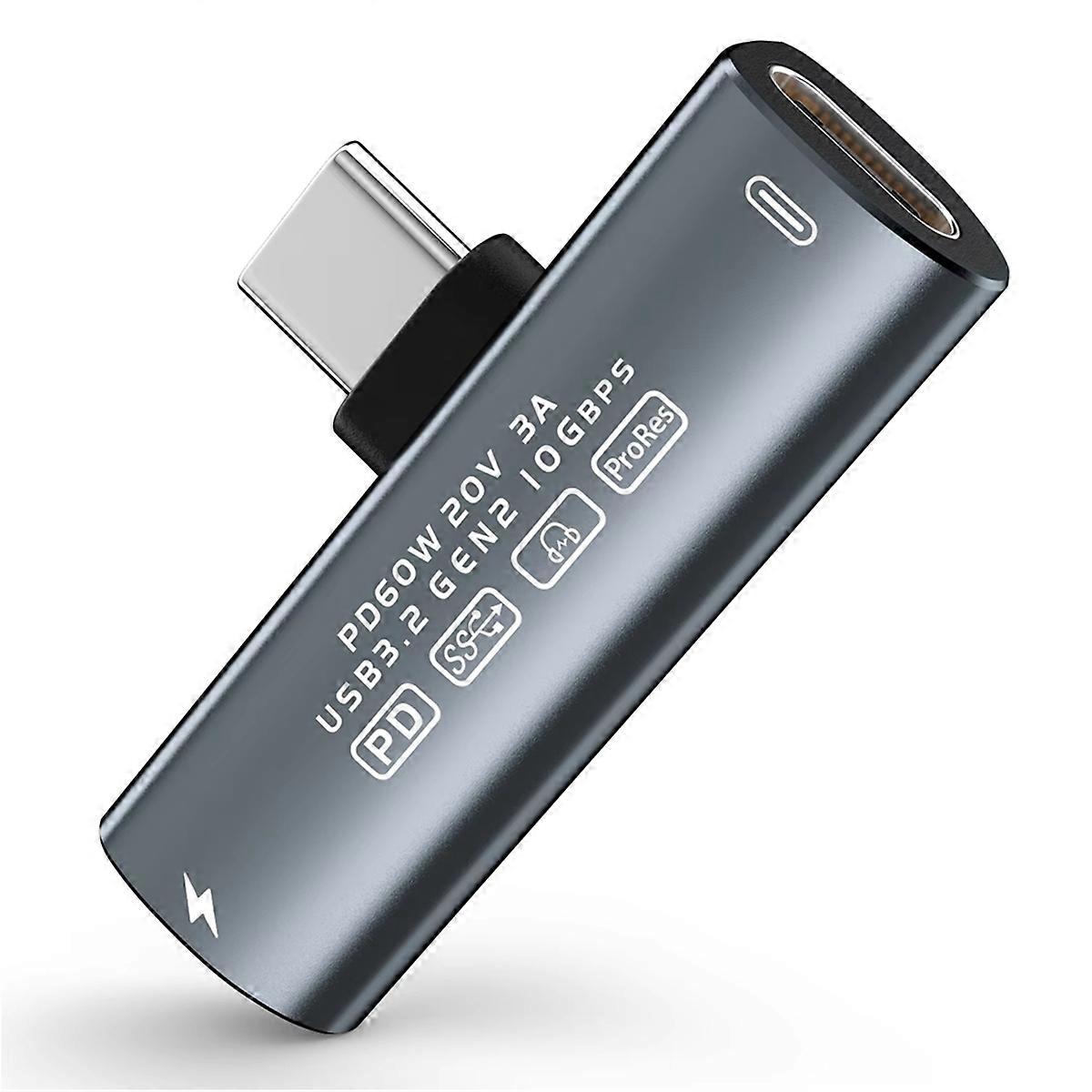 60W USB Typ C to Dual USB C Earphone Adapter USB 3.2 Gen2 10 Gbps Data OTG C to C Audio Converter for 15 S24U