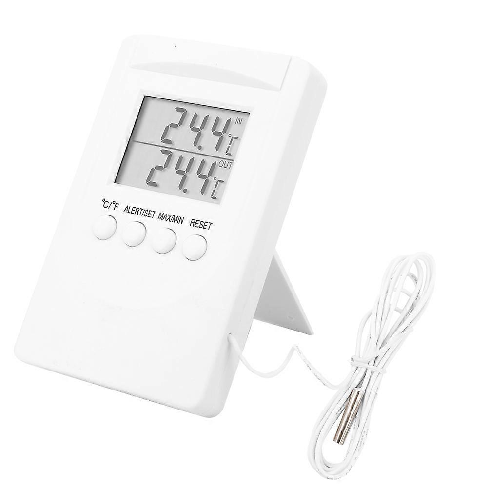 Digital Thermometer Indoor/Outdoor Temperature Meter with Alarm Function LCD Display Indoor/Outdoor Temperature Monitor
