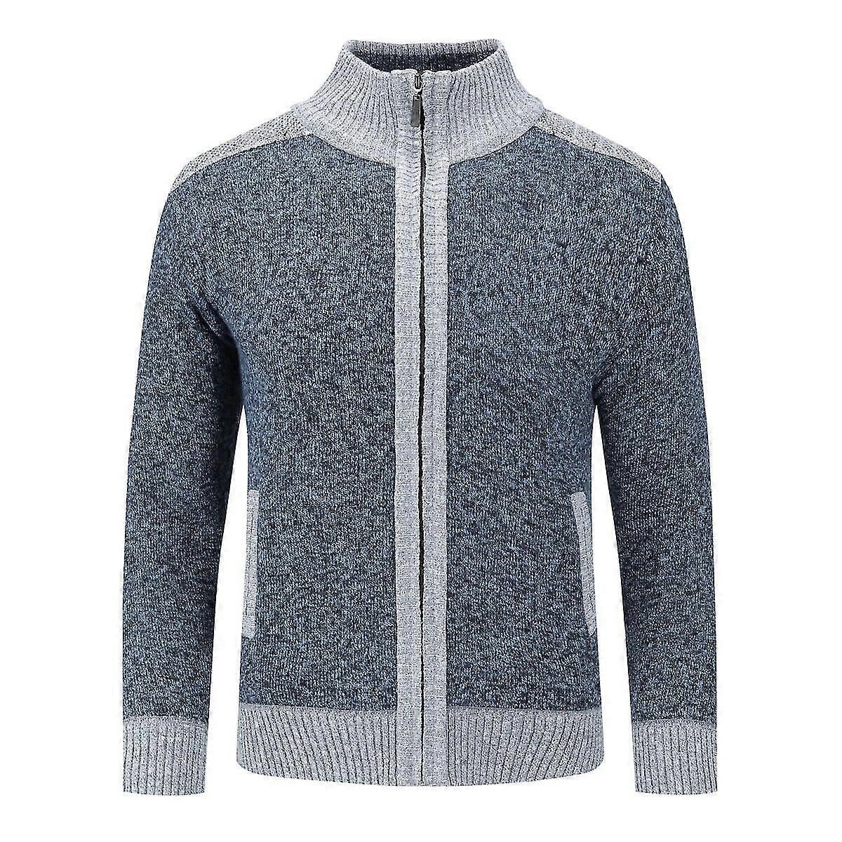 Herren Dicker Farbblock Stehkragen Strickpullover