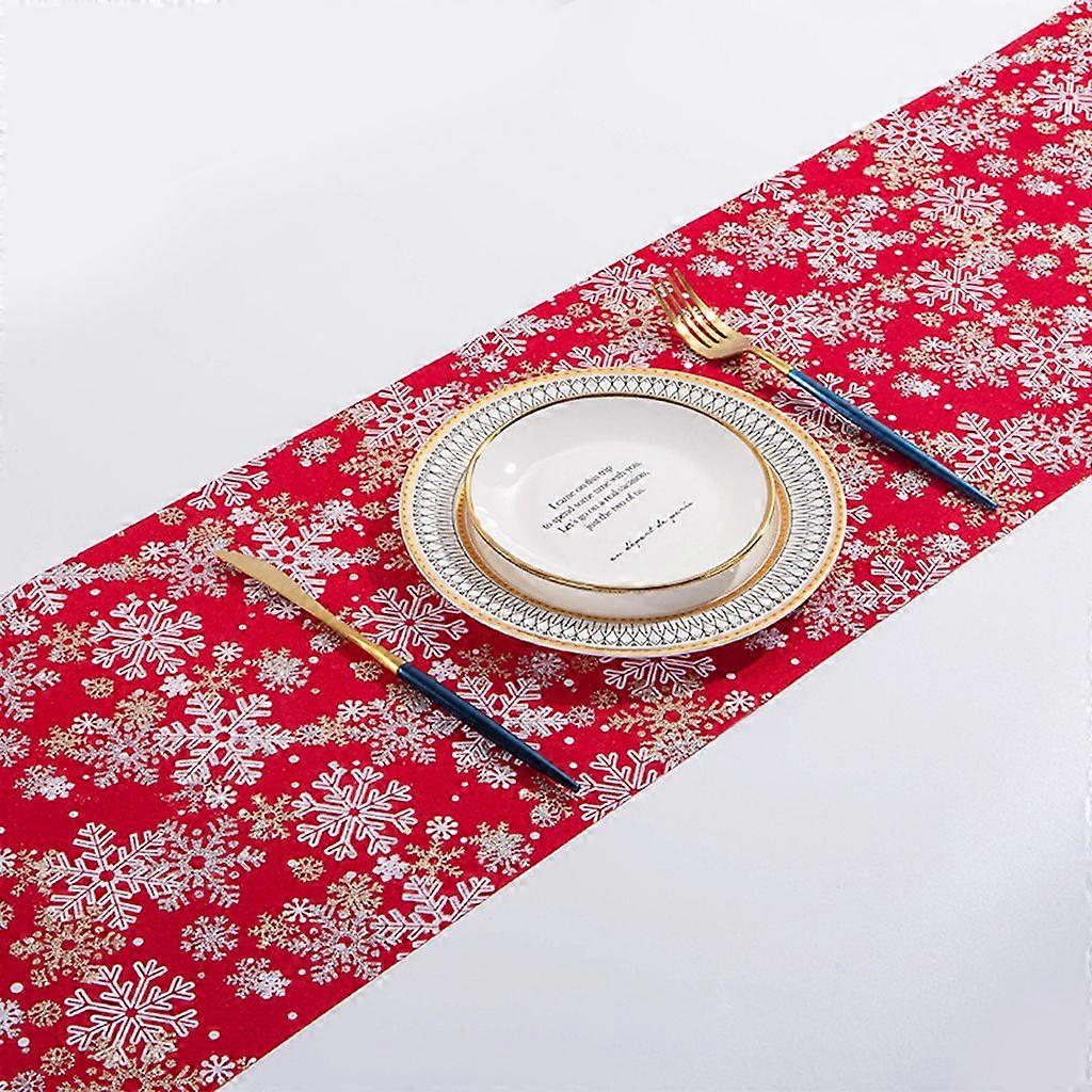 Tablecloth Christmas Snowflake Colorful Table Decoration, Red