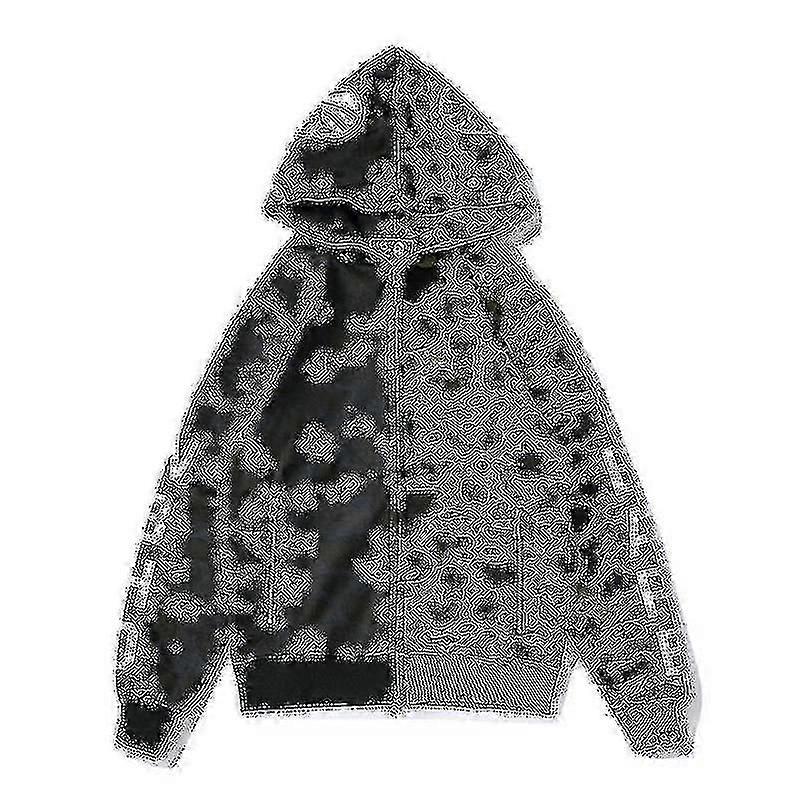 2025 Moletom com capuz camuflado masculino solto com zíper e jaqueta para homens Boy_fs