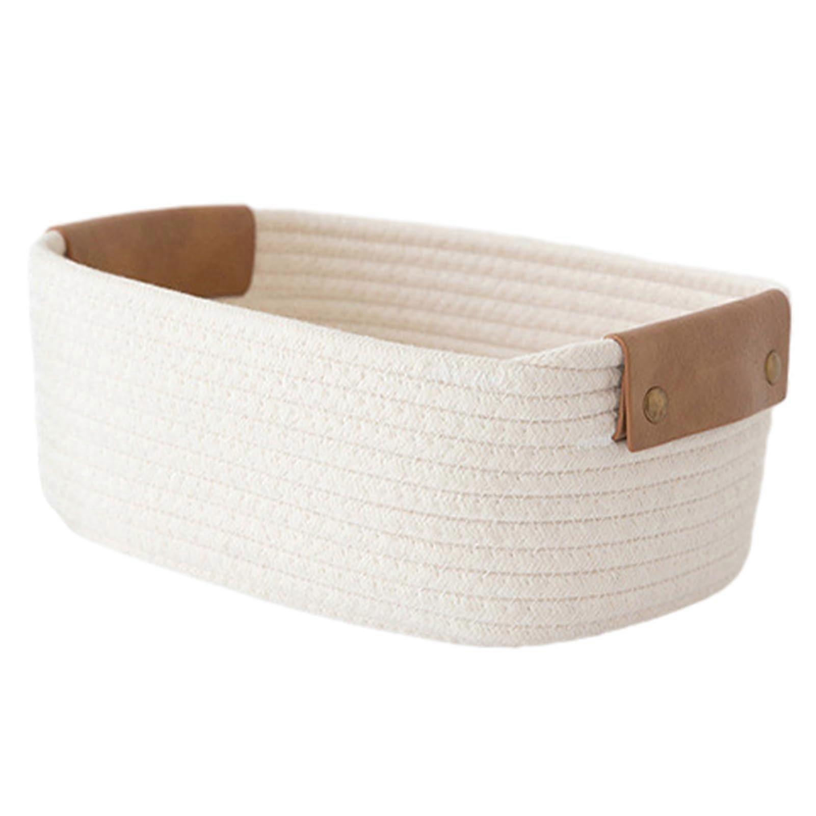 Cotton Rope Woven Laundry Hamper Basket Small Size with Dual Handles for Home Organization and Storage