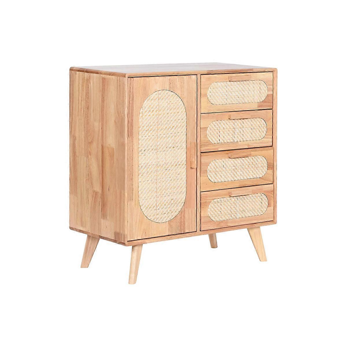 Sideboard Home ESPRIT Natural Metal Rattan Rubber wood 73,5 x 35 x 78 cm