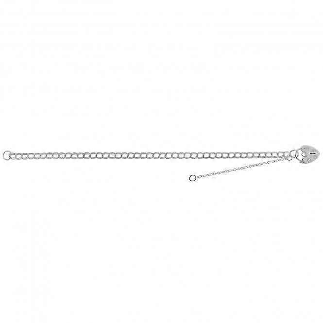 Acotis Silver Charm Bracelet With Heart Padlock G2086