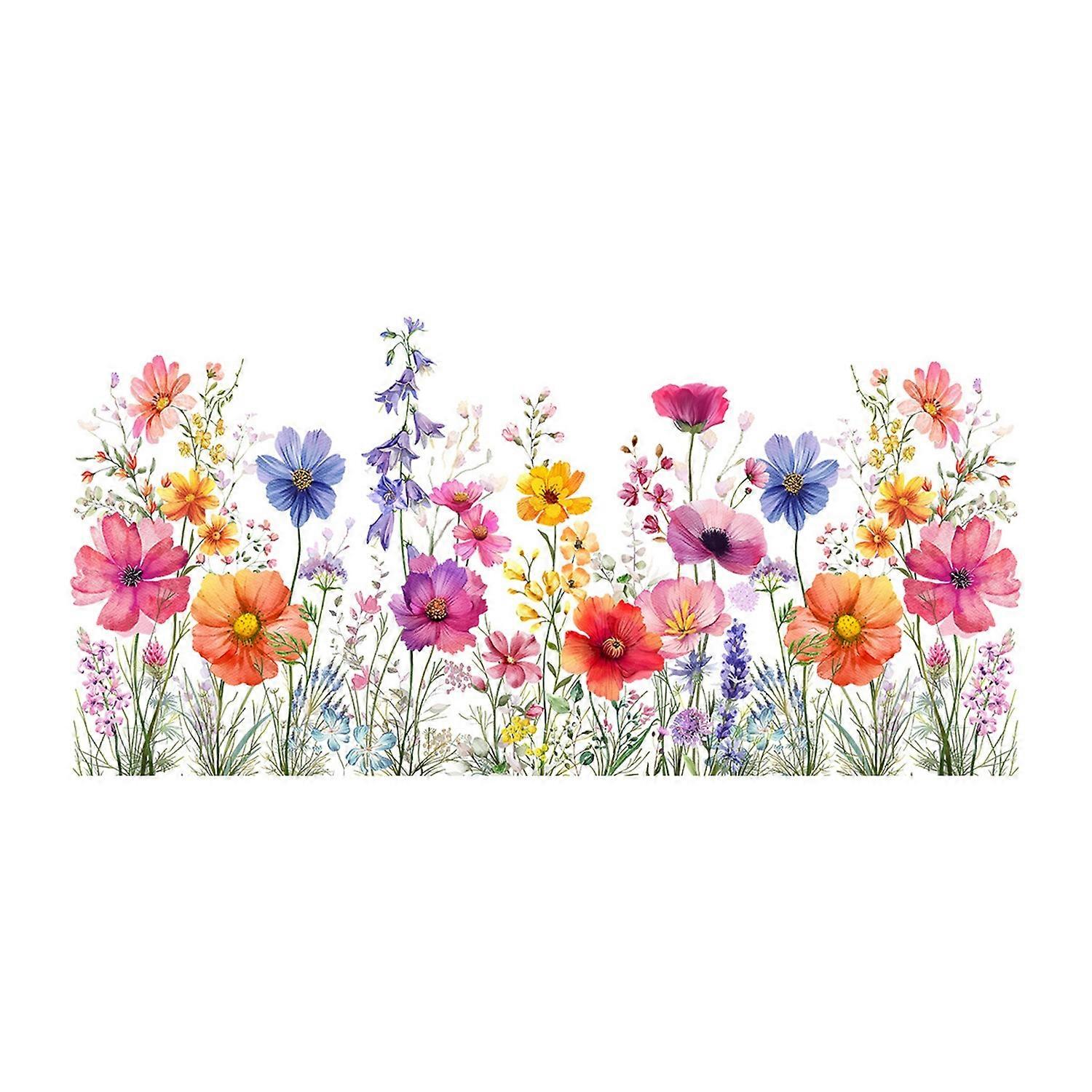 Window Stickers Easy Application Removal Floral Shape Decorative Decals Bright Bouquet Patterns