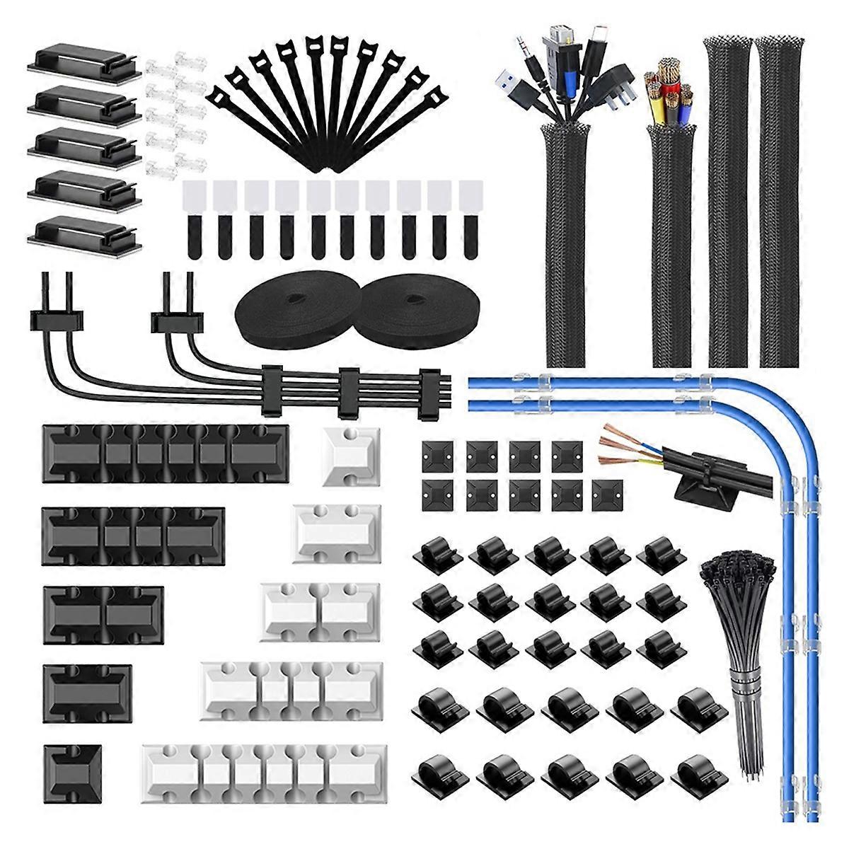 186 PCS Cable Organizer Kit with Cable Holder Wire Organizer