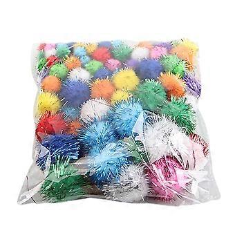 100pieces Tinsels Pompoms Appliques for DIY Hat Clothes Sewing Patches Handmade Scarves Gloves Hair Clips Accessories  5 specifications mix