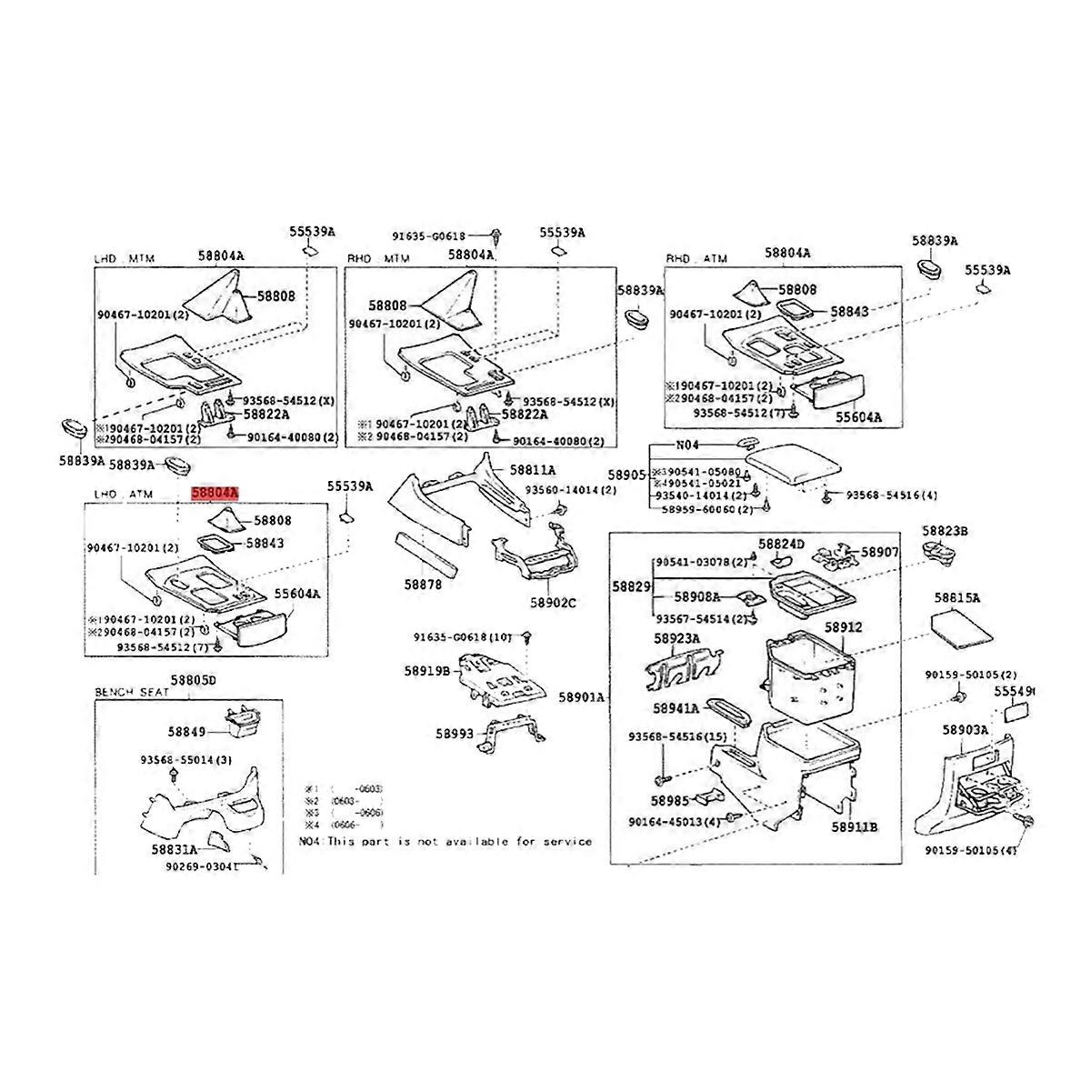 Car Console Gear Shift Panel Trim Cover 58804-60110 for B